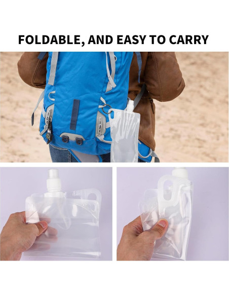 5 Botellas de Agua Plegables 1L Gosknor para Senderismo