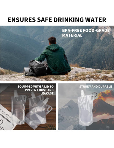 5 Botellas de Agua Plegables 1L Gosknor para Senderismo