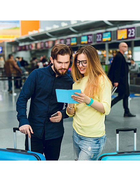 2 Fundas para Pasaporte Impermeables AOZUO - Azul y Púrpura