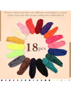 18 Piezas Bonete Africano para Dormir JaGely - Turbantes de Mujer 2