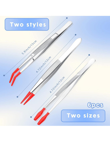 Set de 6 Pinzas de Goma Mixweer para Joyería y Manualidades