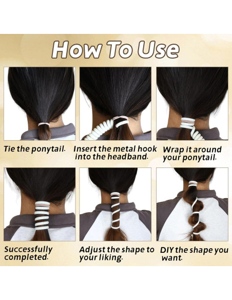 10 Gomas de Pelo Espirales KURTOPLLY Sin Daño para Mujeres