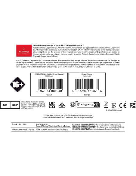 Pedales Thrustmaster T-LCM Pro - Load Cell Ajustables