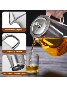 Tetera de vidrio borosilicato LTWQLing 550ML con infusor 2