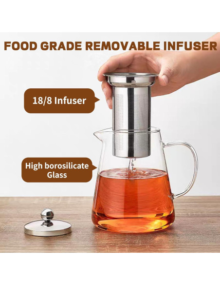 Tetera de vidrio borosilicato LTWQLing 550ML con infusor