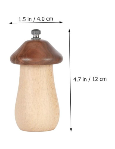 Molinillo de Pimienta Manual de Madera COOLHIYA 12cm - Portátil