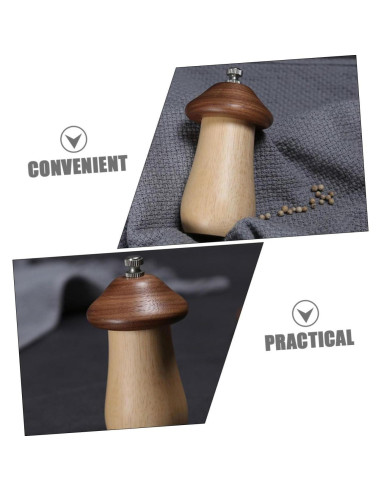 Molinillo de Pimienta Manual de Madera COOLHIYA 12cm - Portátil