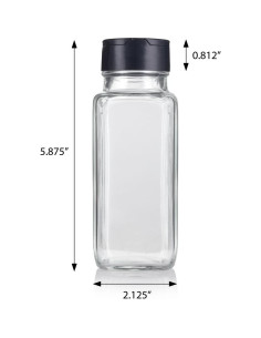 Tarros de Especias de Vidrio JUVITUS 240 ml Cuadrados - Paquete de 4 2