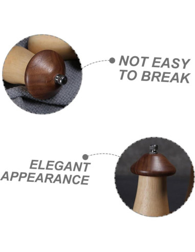 Molinillo de Pimienta Manual de Madera COOLHIYA 12cm - Portátil