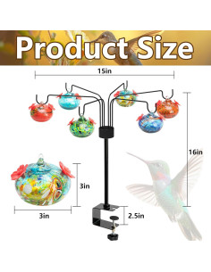 Alimentador de Colibrí DECOHS de Vidrio Soplado 98.4 ml 2