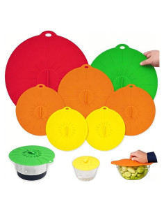 Paquete de 7 Tapas de Silicona Reutilizables Puideon