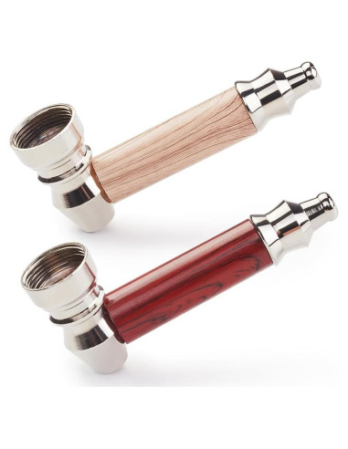 Juego de 2 pipas de tabaco Tvvjoe de madera 7.62 cm