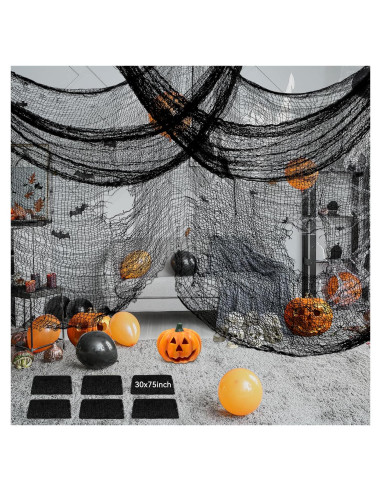 Tela Espeluznante Negra 6 Pcs ZeeDix 76x190 cm Halloween