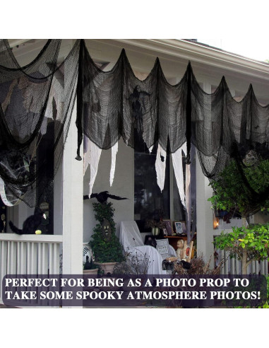 Tela Espeluznante Negra 6 Pcs ZeeDix 76x190 cm Halloween
