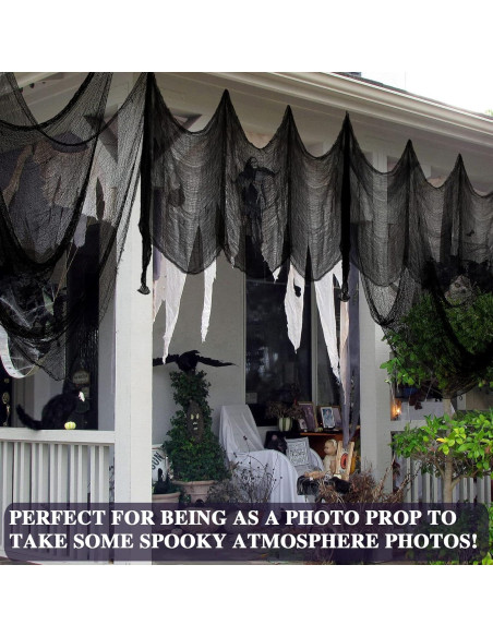 Tela Espeluznante Negra 6 Pcs ZeeDix 76x190 cm Halloween