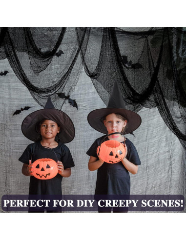 Tela Espeluznante Negra 6 Pcs ZeeDix 76x190 cm Halloween