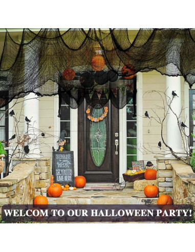 Tela Espeluznante Negra 6 Pcs ZeeDix 76x190 cm Halloween
