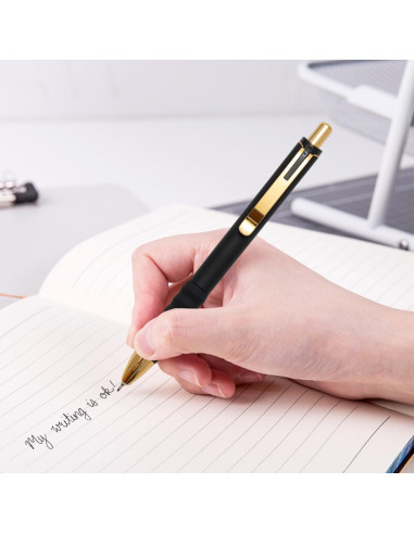 Bolígrafos Aisibeiger Tinta Negra 1.0mm Retráctiles 12 Unidades