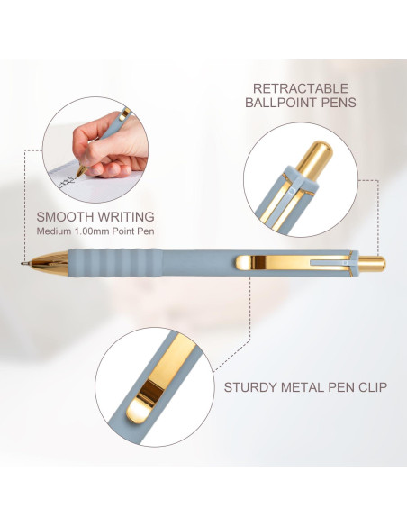 Bolígrafos Aisibeiger Tinta Negra 1.0mm Retráctiles 12 Unidades