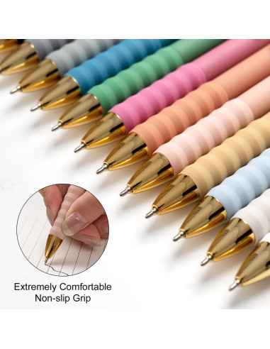 Bolígrafos Aisibeiger Tinta Negra 1.0mm Retráctiles 12 Unidades