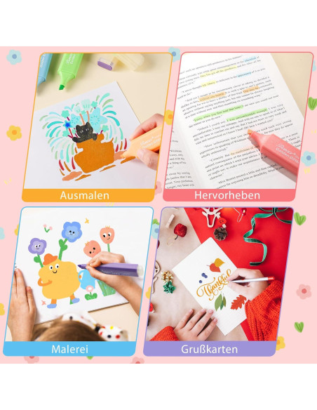 Resaltadores Brillantes Metálicos BONACE - Paquete de 24 Colores