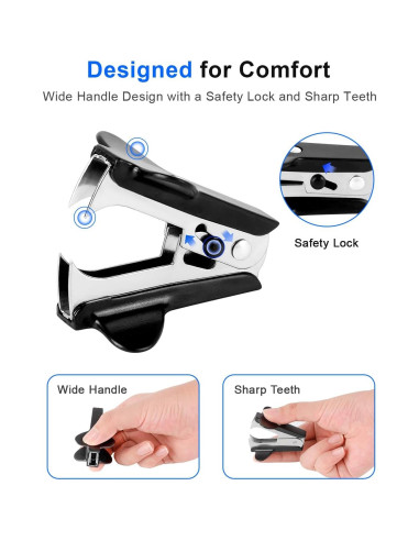 Removedores de Grapas CREASOL 3-Pack Negro, Compactos y Eficientes