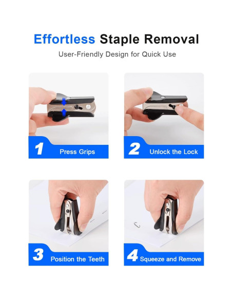 Removedores de Grapas CREASOL 3-Pack Negro, Compactos y Eficientes