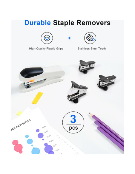 Removedores de Grapas CREASOL 3-Pack Negro, Compactos y Eficientes