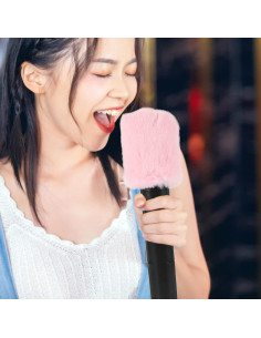 Funda Peluda para Micrófono Vaguelly Rosa - Parabrisas Antiviento 2