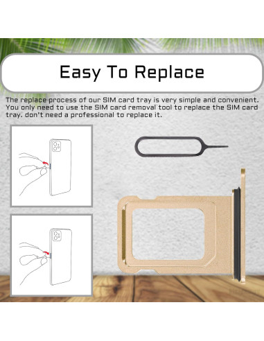 Adaptador de ranura SIM dorado para iPhone 13 Pro Max