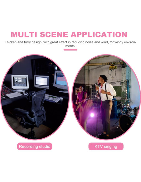 Funda Peluda para Micrófono Vaguelly Rosa - Parabrisas Antiviento