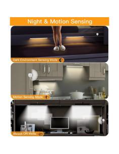 Luz LED Sensor de Movimiento MORIACC 30cm 2 Paquete Regulable 2