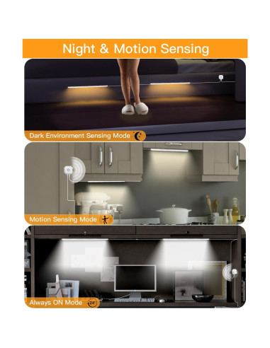 Luz LED Sensor de Movimiento MORIACC 30cm 2 Paquete Regulable