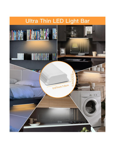 Luz LED Sensor de Movimiento MORIACC 30cm 2 Paquete Regulable