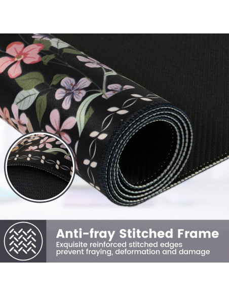 Alfombrilla de Escritorio HAOCOO Floral XXL 90x40cm Antideslizante