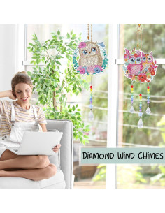 Campanas de Viento Sitsink - Kit de Pintura de Diamante Búho 2