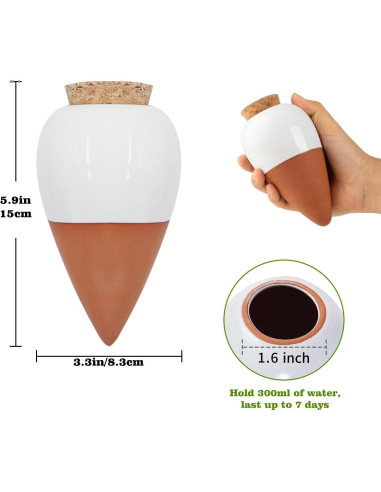 Esferas de Riego Automático Terracota OZLMC 4 Pack 0.3L