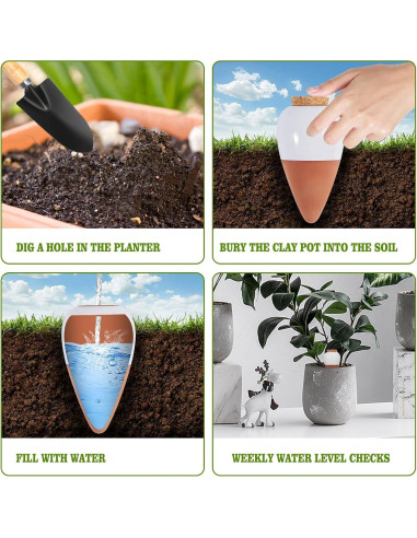 Esferas de Riego Automático Terracota OZLMC 4 Pack 0.3L