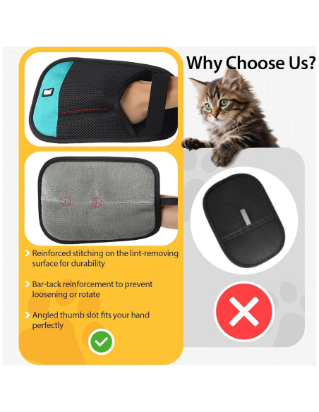 Guante Quitapelos Dotoner para Mascotas Reutilizable 24x19cm