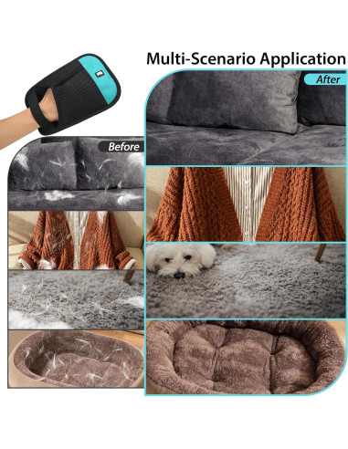 Guante Quitapelos Dotoner para Mascotas Reutilizable 24x19cm