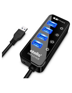 Hub USB 3.0 Atolla 4 Puertos con Carga Inteligente 0.6m