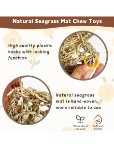 Alfombra de Hierba Marina para Aves Kathson 75x18 cm 2 Pcs 2