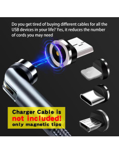 Consejos de Carga Magnética ZZTBTNO 12 Piezas 1 Pin 2