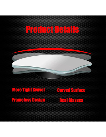 Espejo Convexo de Punto Ciego Ampper - Paquete de 2, HD 4.7x4.5cm