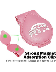 Soporte de Gafas de Sol TSTESE para Coche Rosa Magnético 2