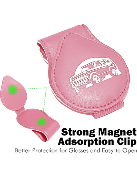 Soporte de Gafas de Sol TSTESE para Coche Rosa Magnético