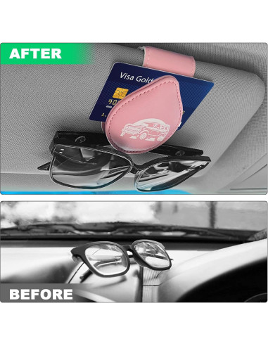 Soporte de Gafas de Sol TSTESE para Coche Rosa Magnético