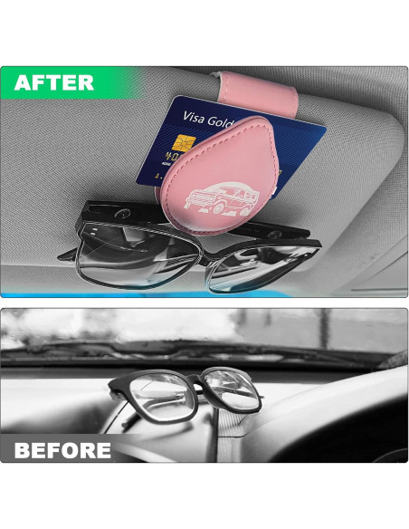 Soporte de Gafas de Sol TSTESE para Coche Rosa Magnético