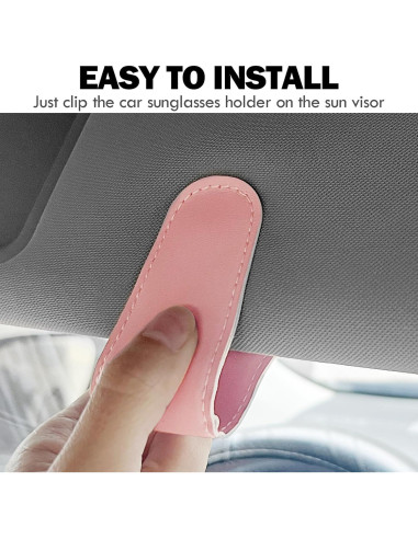 Soporte de Gafas de Sol TSTESE para Coche Rosa Magnético