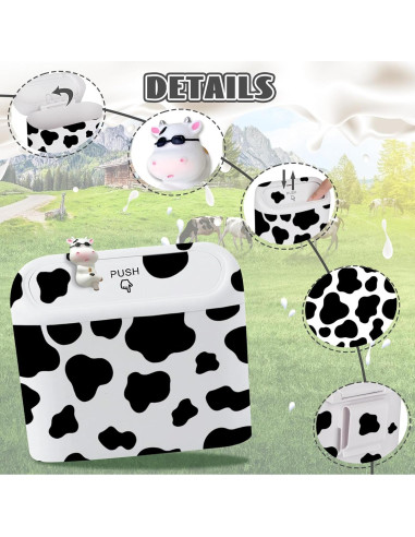 Basurero Automotriz SuperKaKa Blanco con Estampado de Vaca